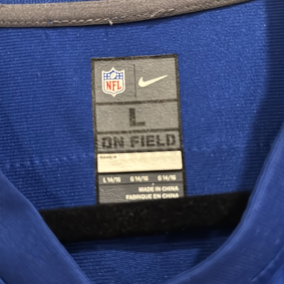 NFL NIKE NEW YORK GIANTS VICTOR CRUZ BLUE BOYS JERSEY SIZE LARGE - Picture 4 of 5